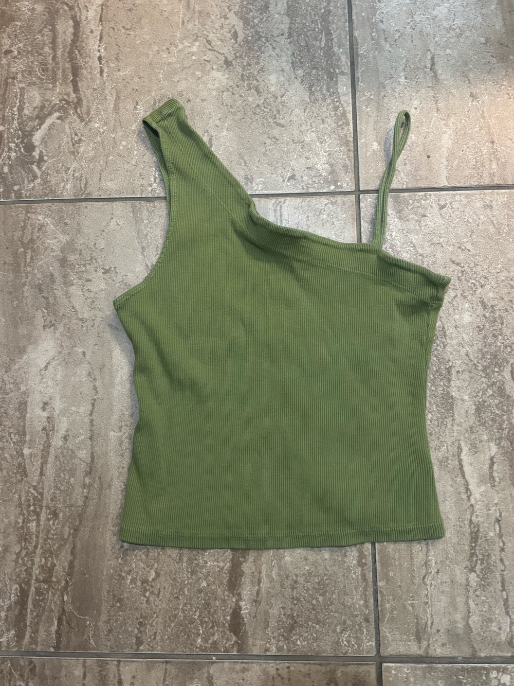 Free People We The Free Alix asymmetrical olive green thick knit tank top